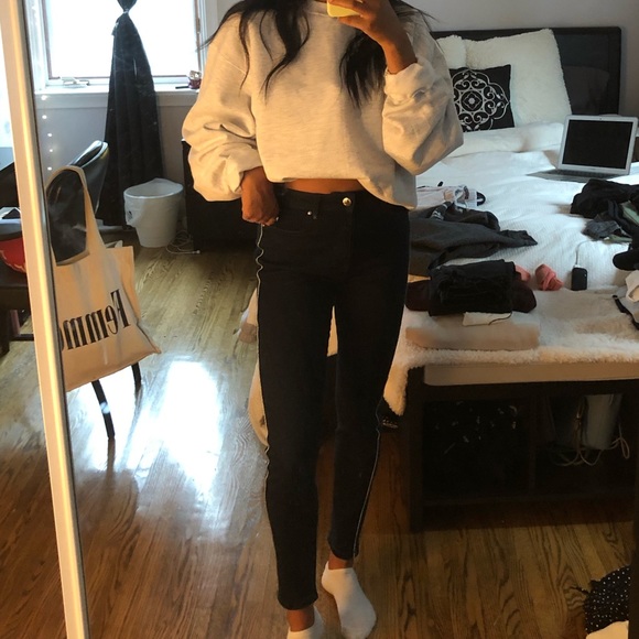 Navy skinny jeans with white lining - Picture 3 of 4